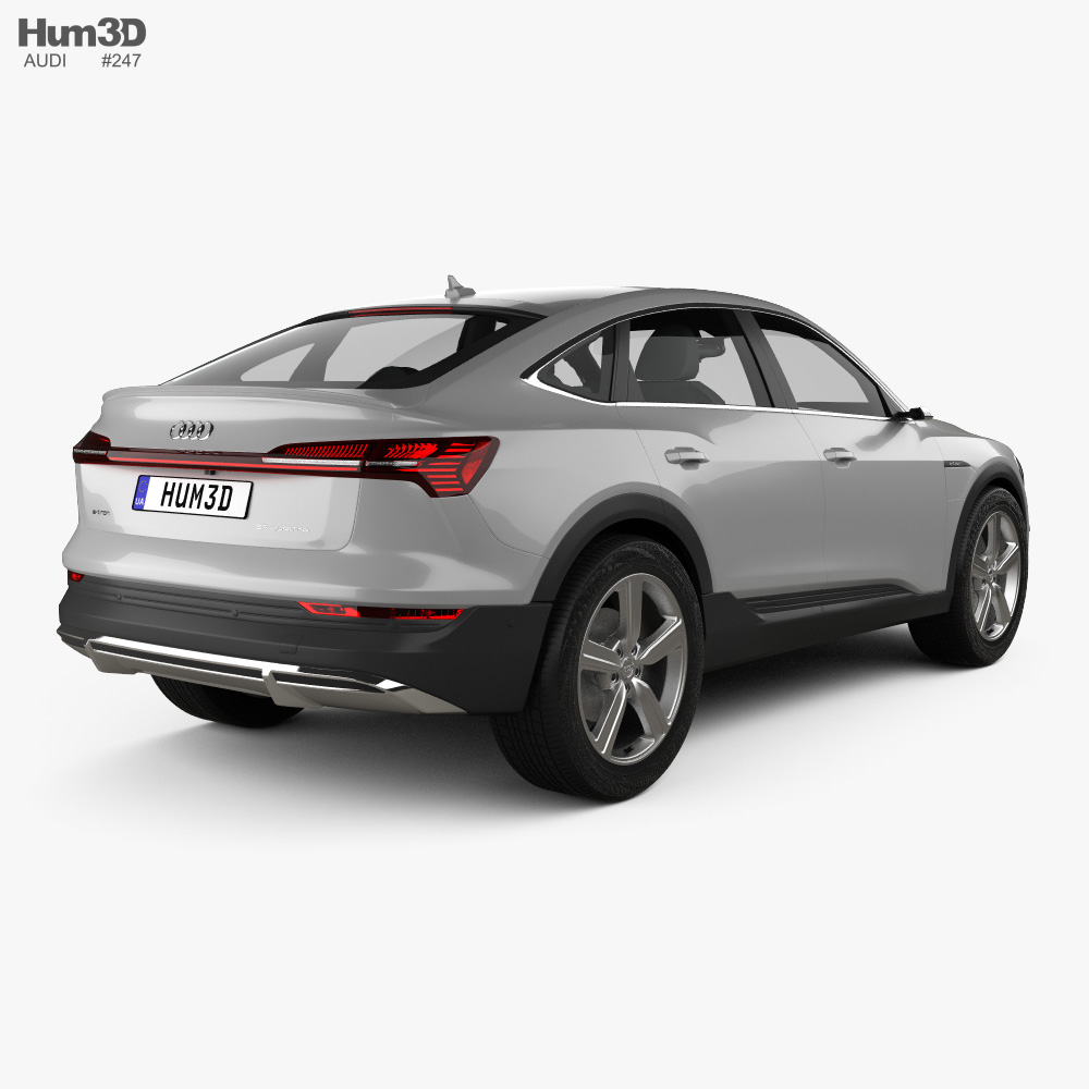 Audi e-tron sportback S-line coupe 2021 3d model back view