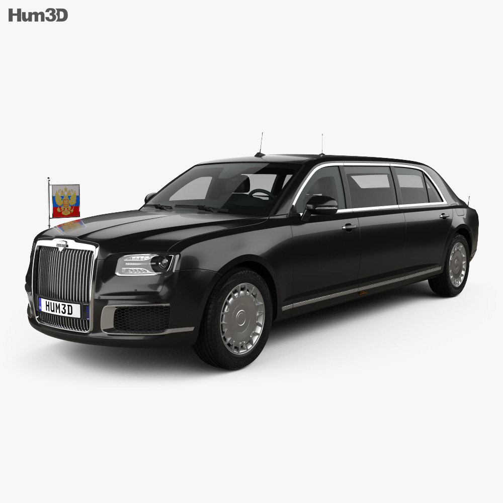 Aurus Senat Presidential 加长轿车 2018 3D模型