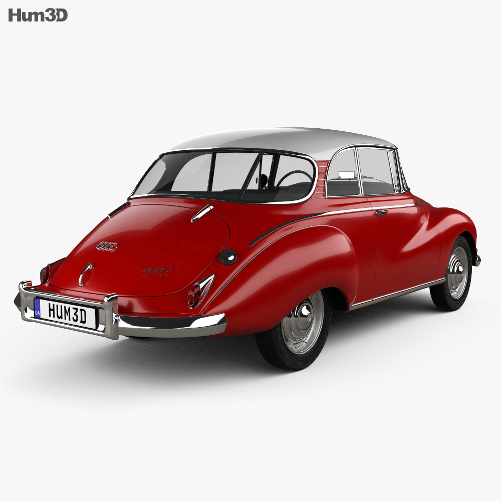 Auto Union 1000 S coupe de Luxe 1959 3D模型 后视图