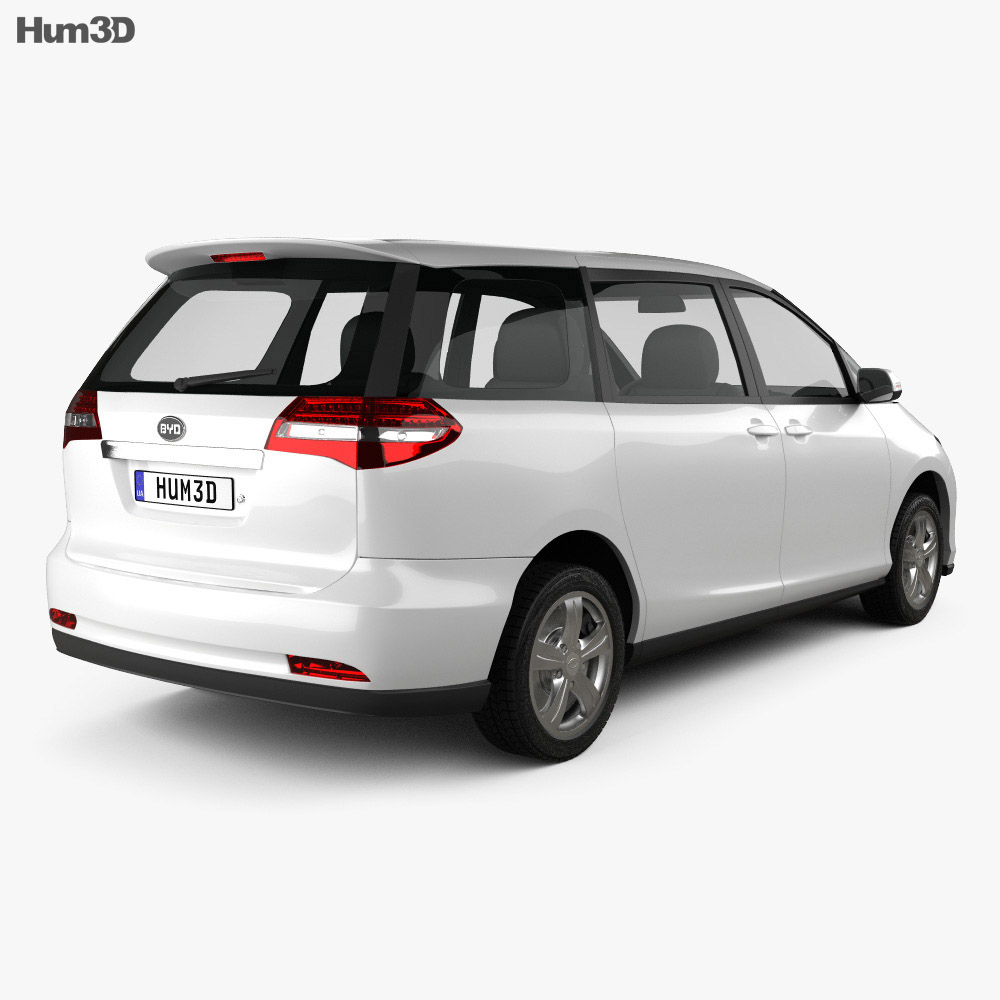 BYD M6 2013 3d model back view