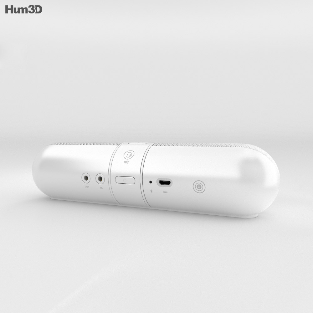Beats Pill 2.0 Wireless Speaker White 3D 모델 