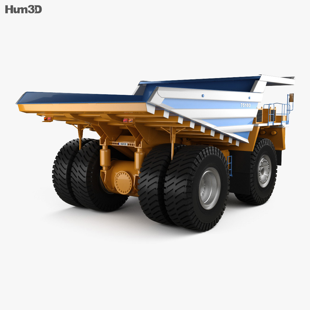 BelAZ 75180 Dump Truck 2014 3d model back view