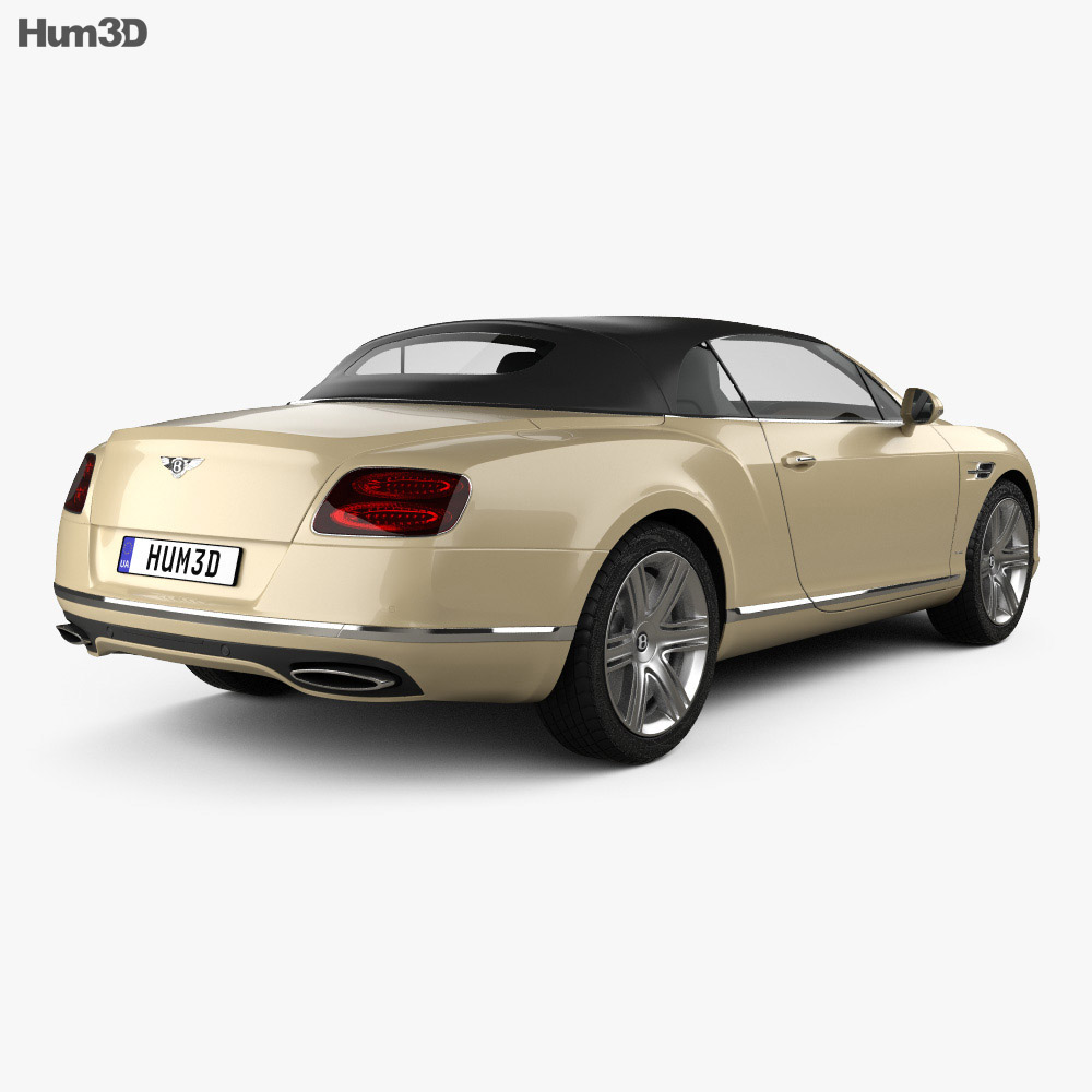 Bentley Continental GTC 2018 3D模型 后视图