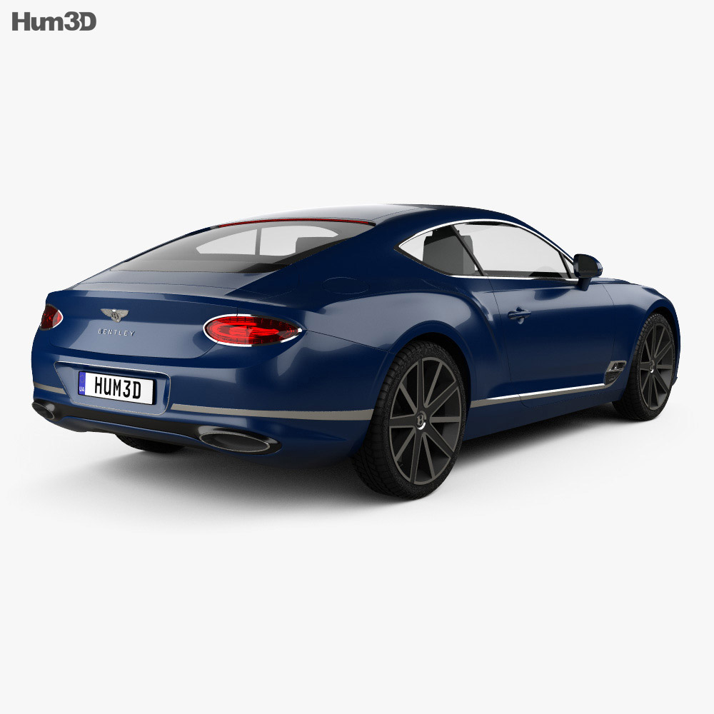 Bentley Continental GT 2021 3D模型 后视图