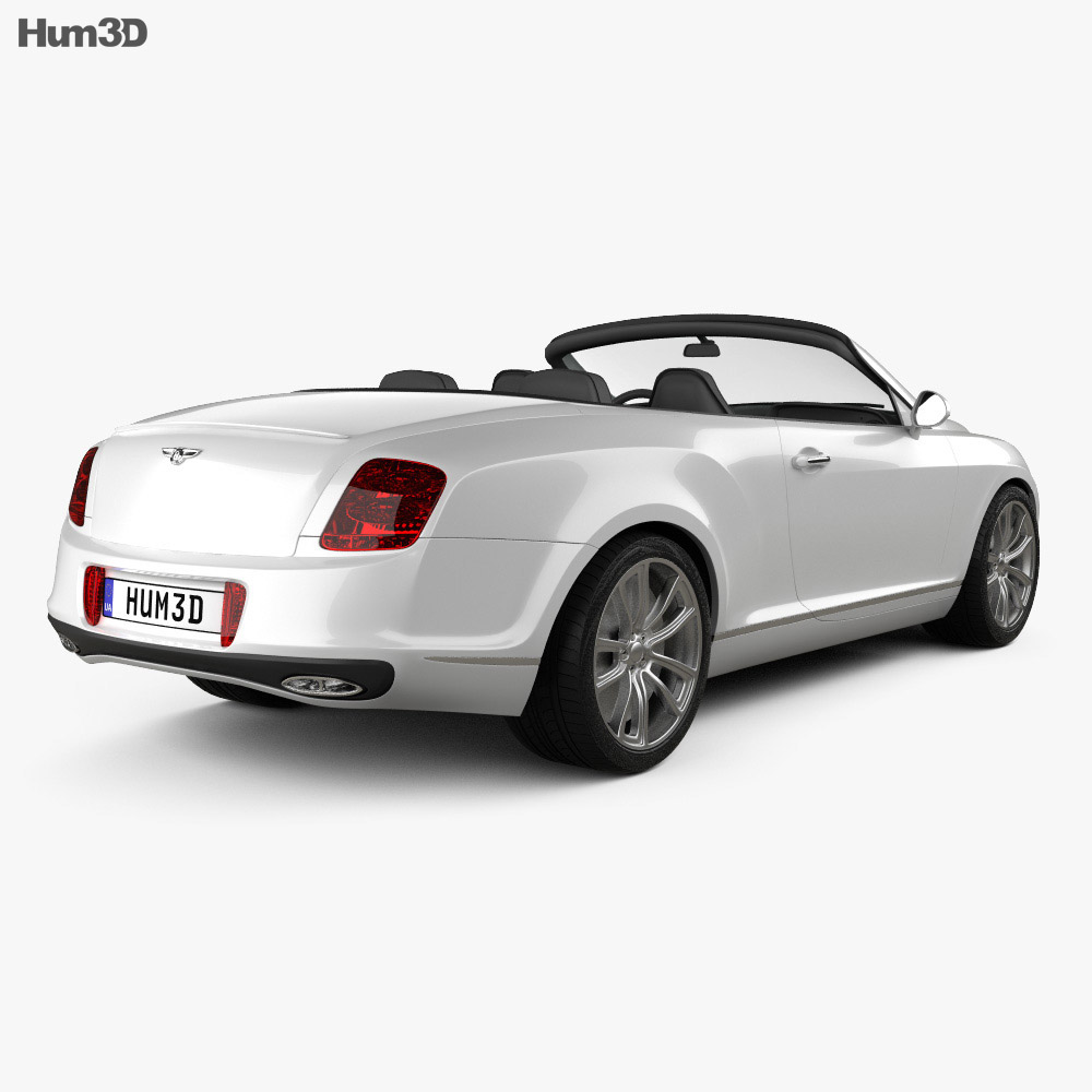 Bentley Continental Supersports convertible 2012 3d model back view