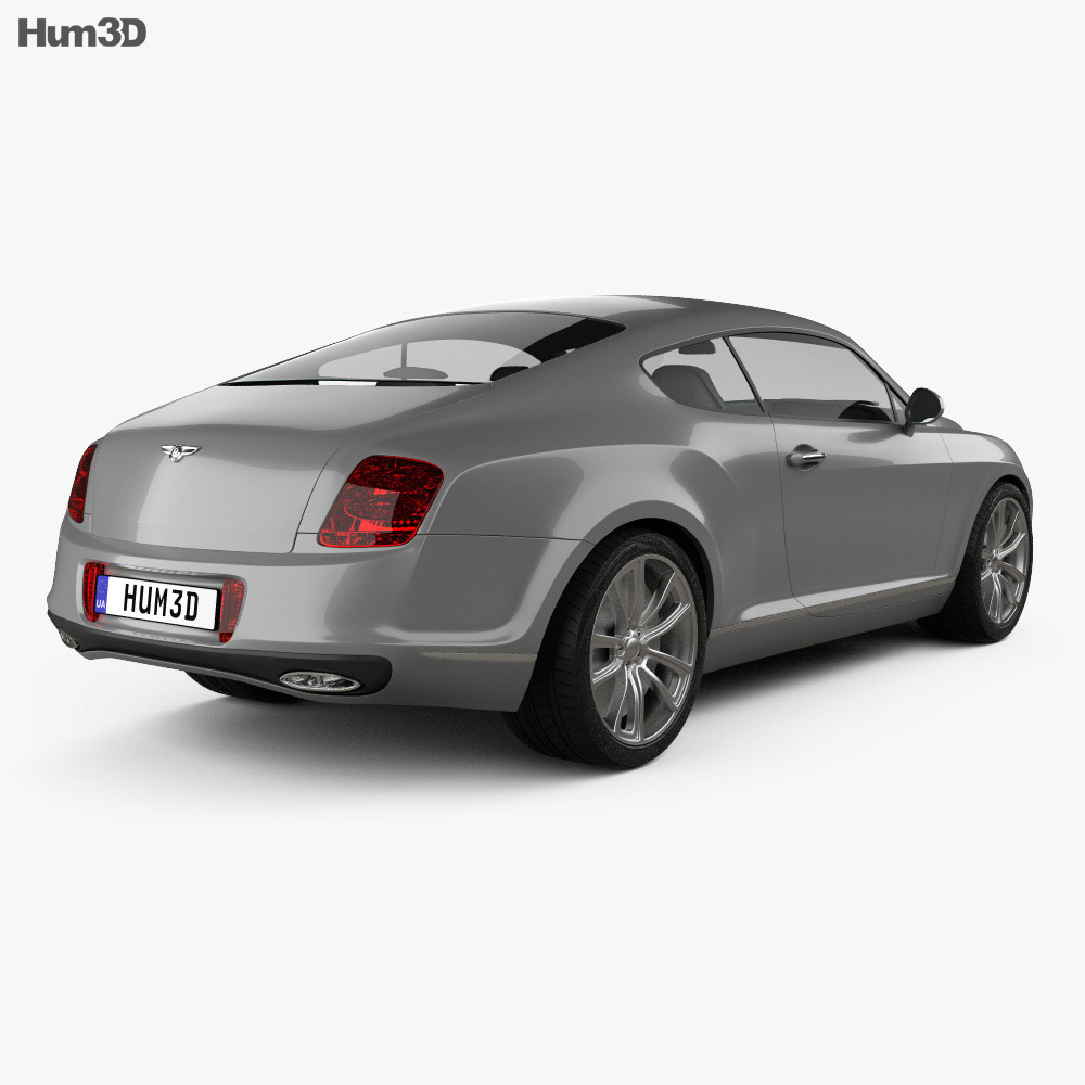 Bentley Continental Supersports クーペ 2012 3Dモデル 後ろ姿