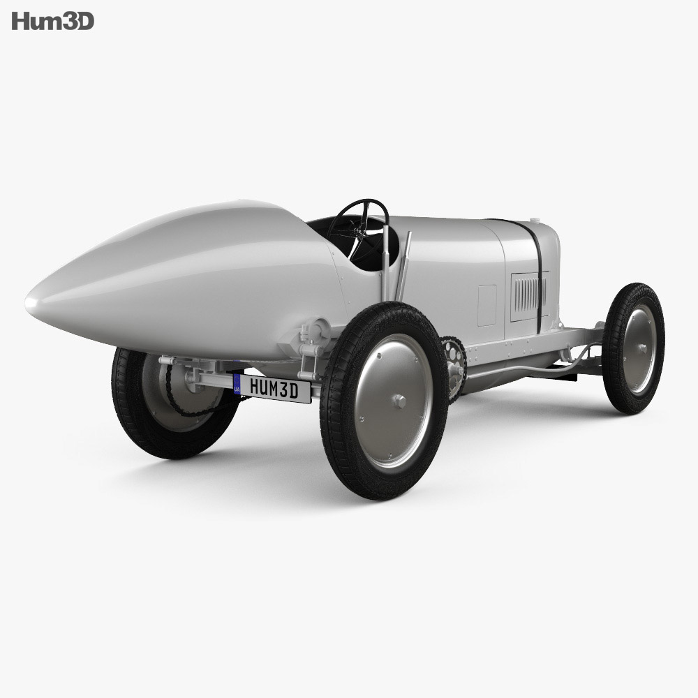 Benz Blitzen 1909 3Dモデル 後ろ姿