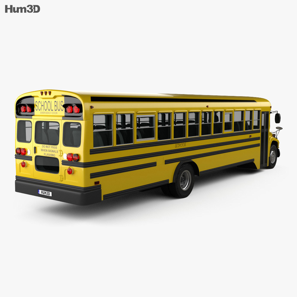 Blue Bird Vision Scuolabus 2014 Modello 3D vista posteriore