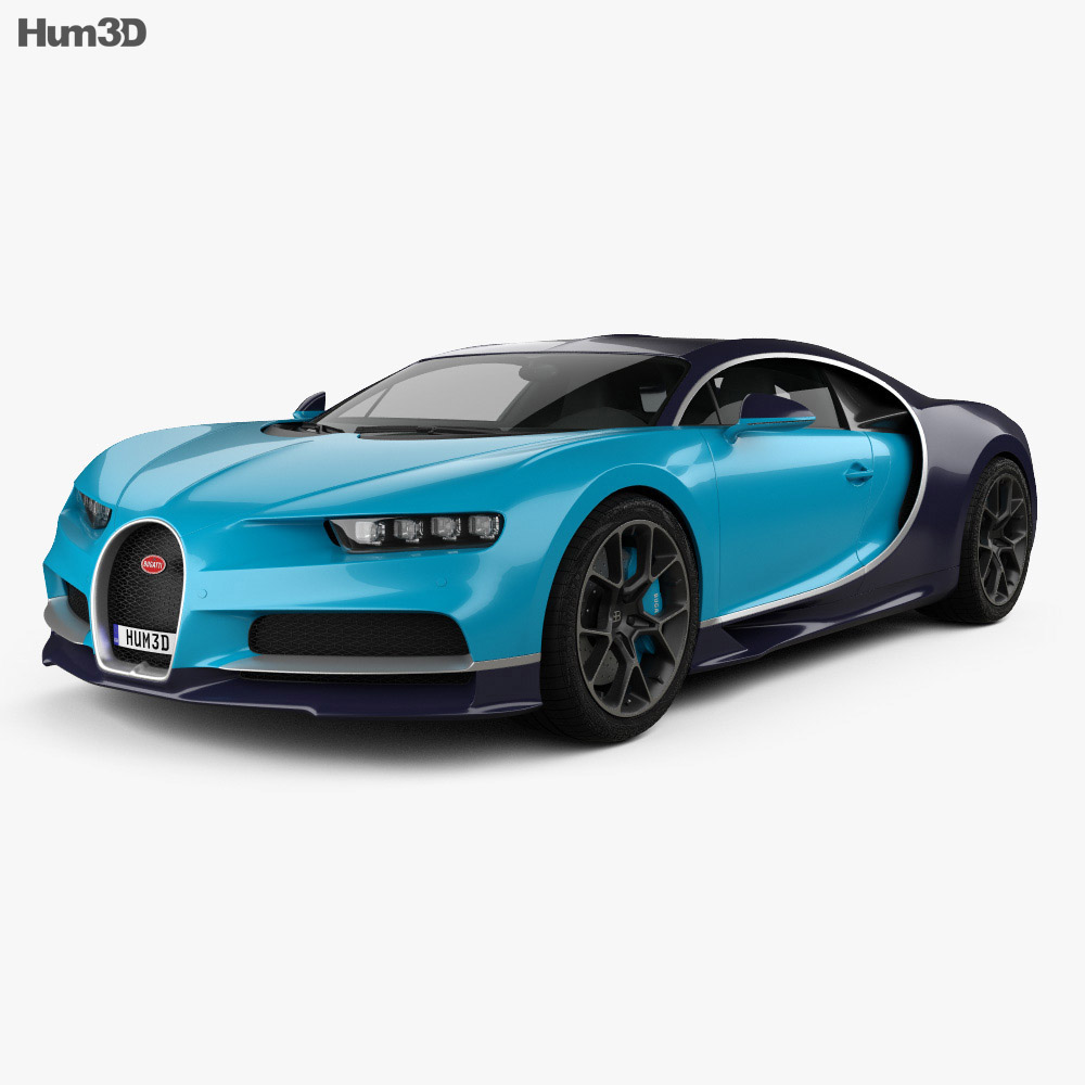 Bugatti Chiron 2017 3D model Vehicles on Hum3D