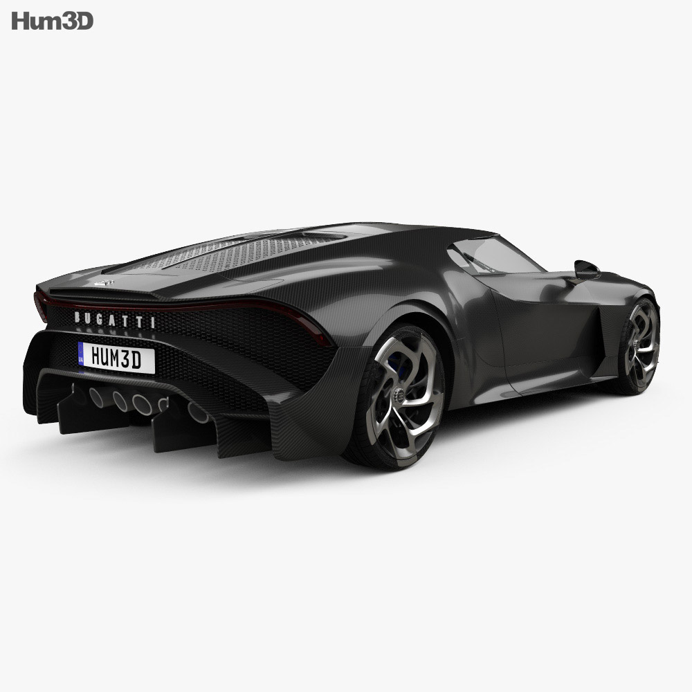 Bugatti La Voiture Noire 2021 3D-Modell Rückansicht