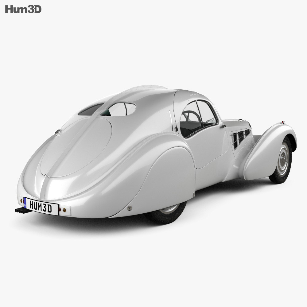 Bugatti Type 57SC Atlantic 1936 3D模型 后视图