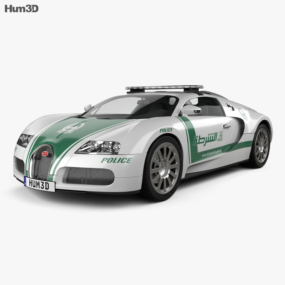 Bugatti Veyron 경찰 Dubai 2015 3D 모델 