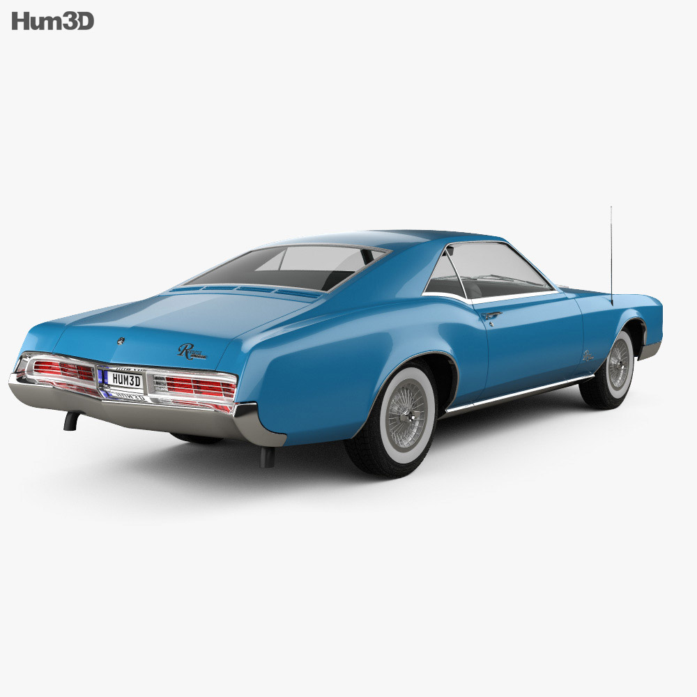 Buick Riviera 1966 3d model back view