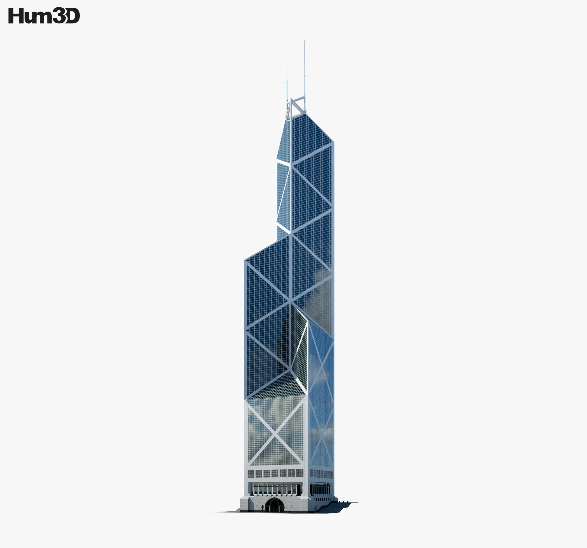 Bank Of China Tower Hong Kong 3d Model Architecture On Hum3d