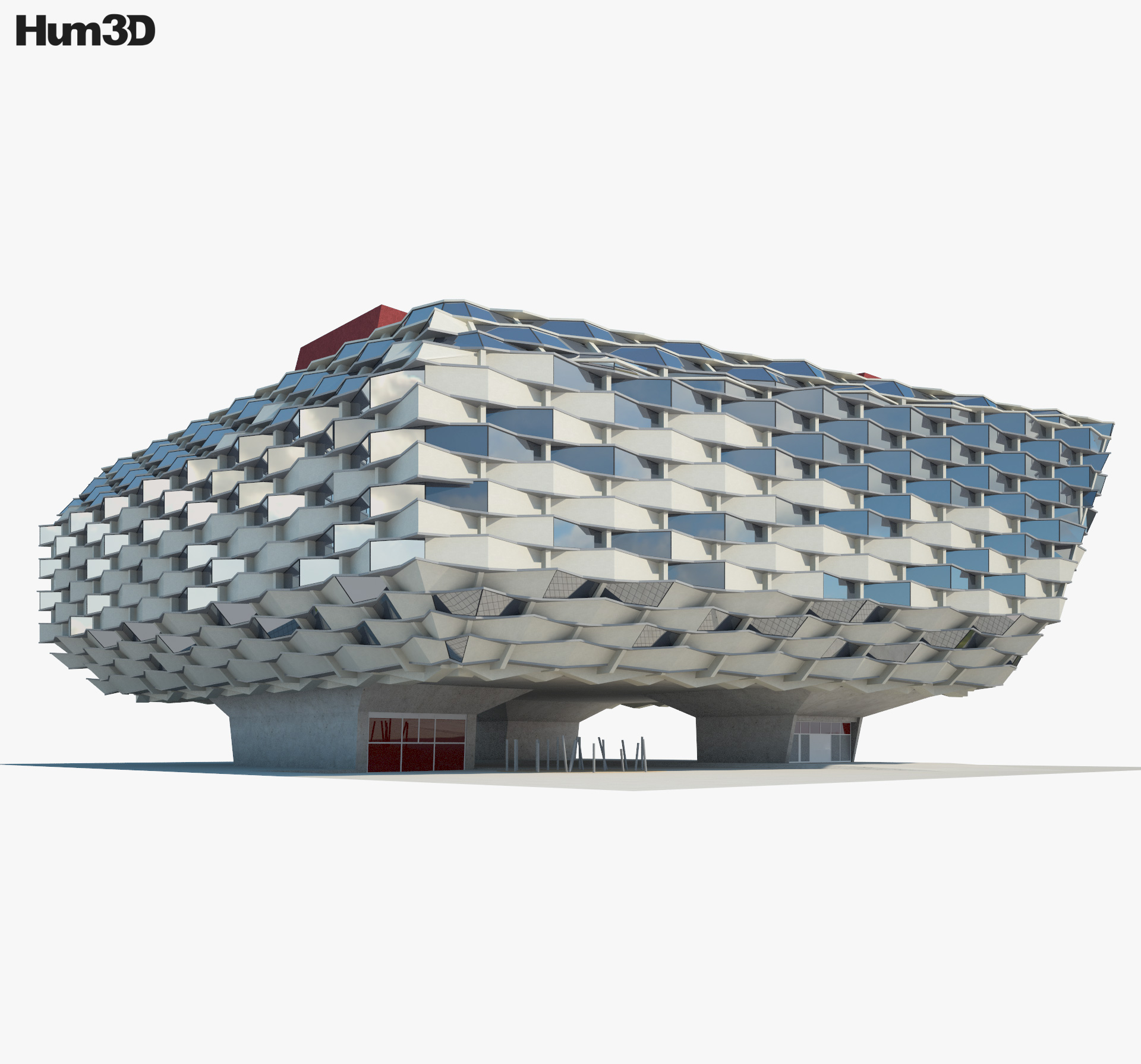 Pabellon de Aragon 3D 모델 