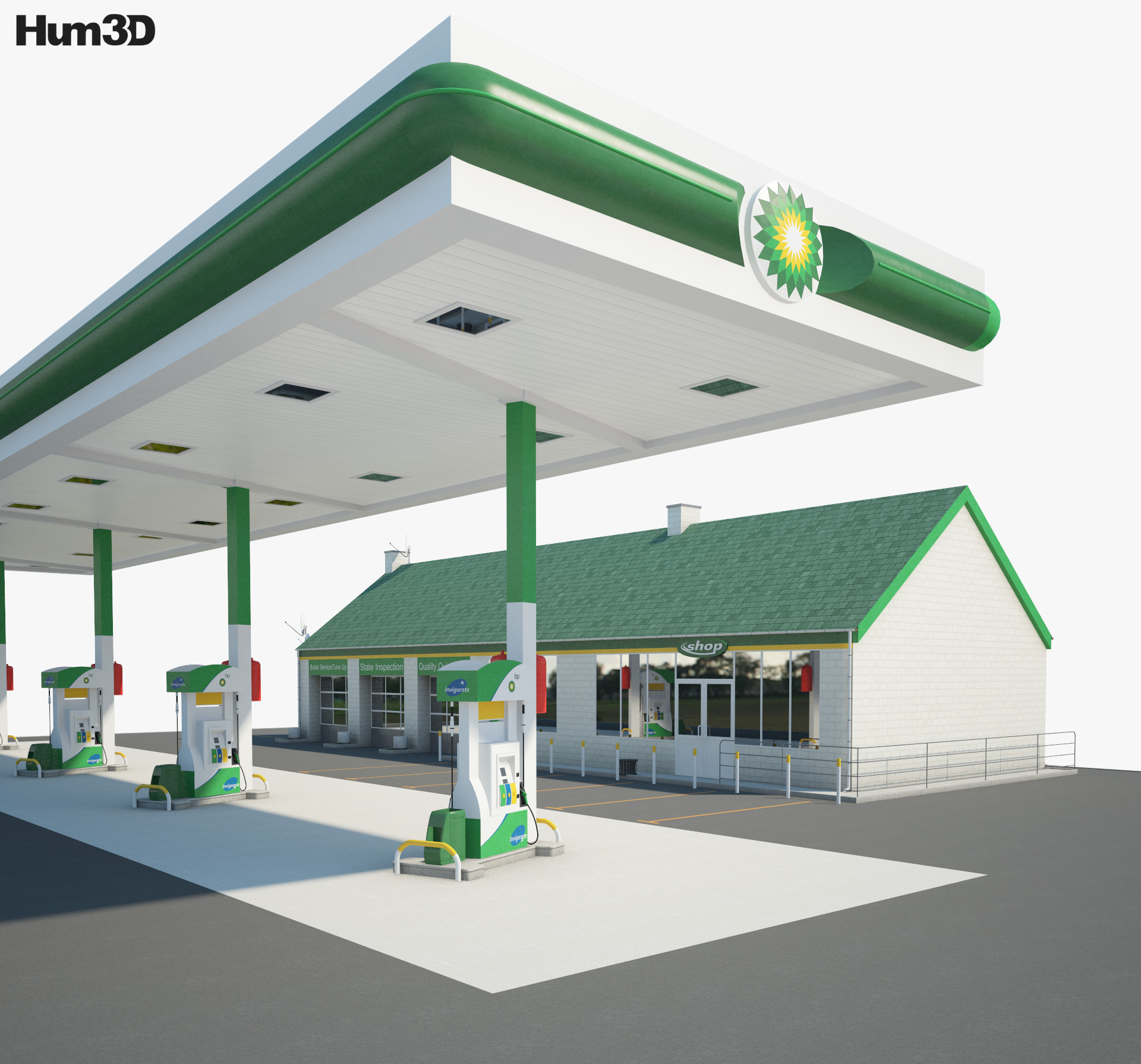 BP gas station 001 3d model