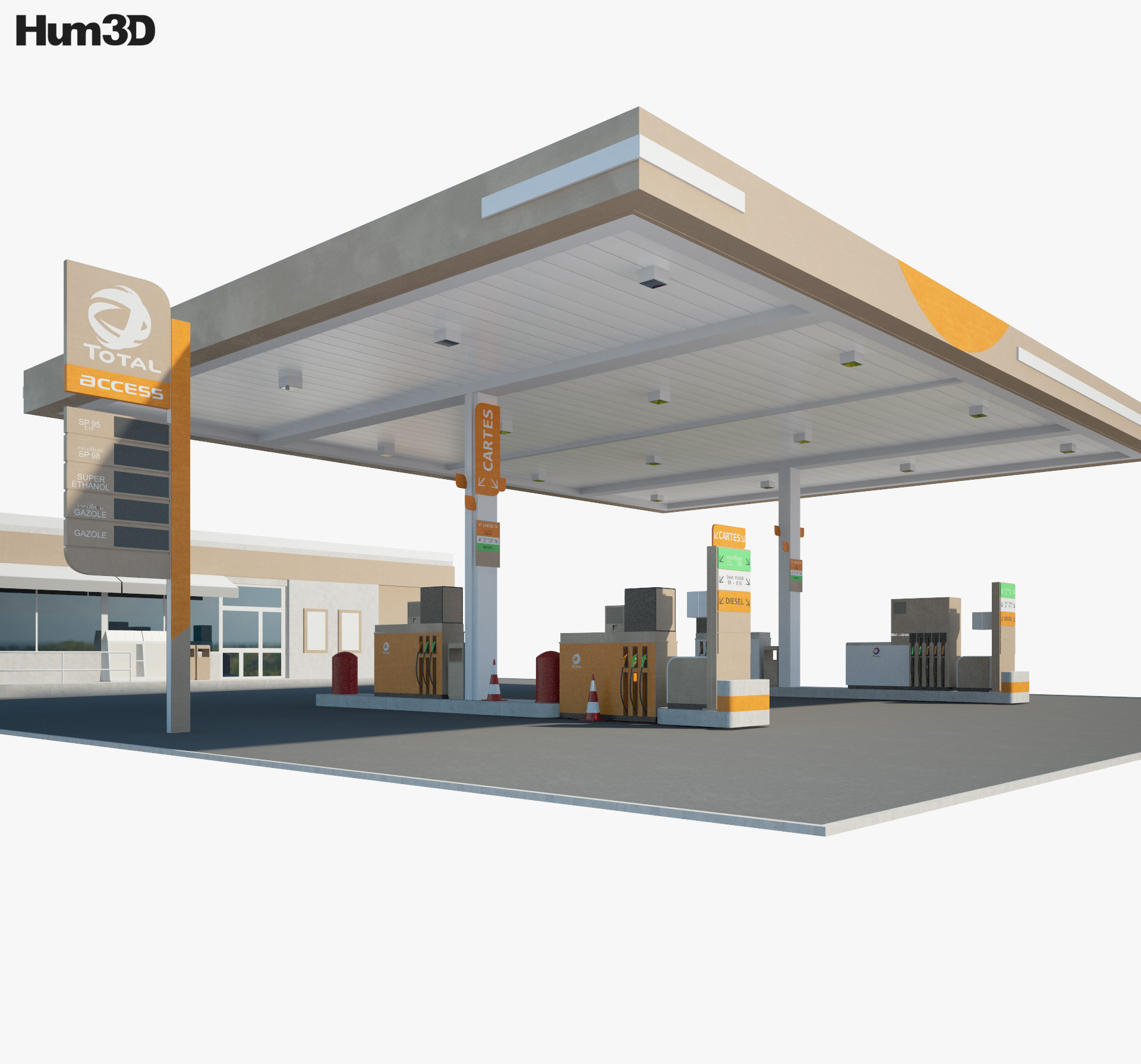 Total Access gas station 001 3d model