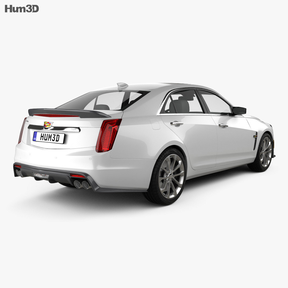 Cadillac CTS V 2018 3D模型 后视图
