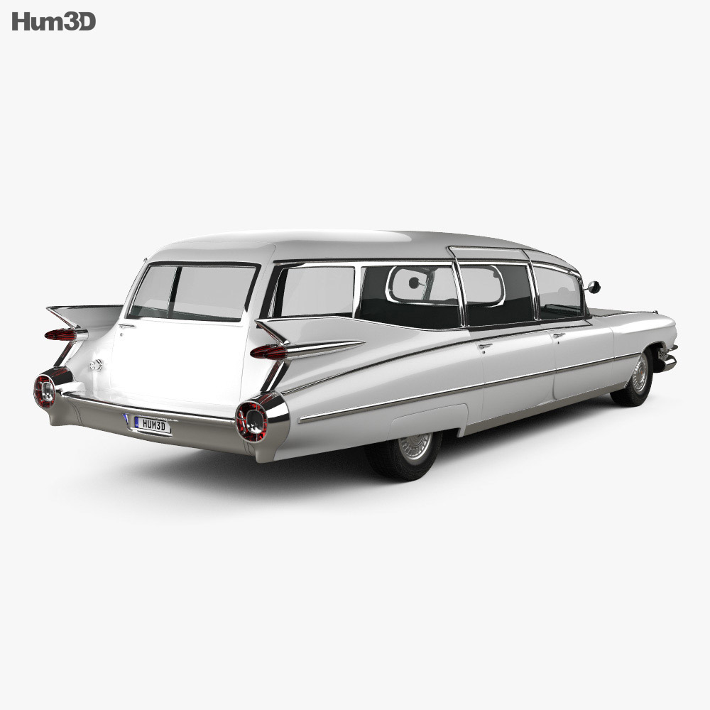 Cadillac Fleetwood 75 Miller-Meteor Hearse 1959 3d model back view