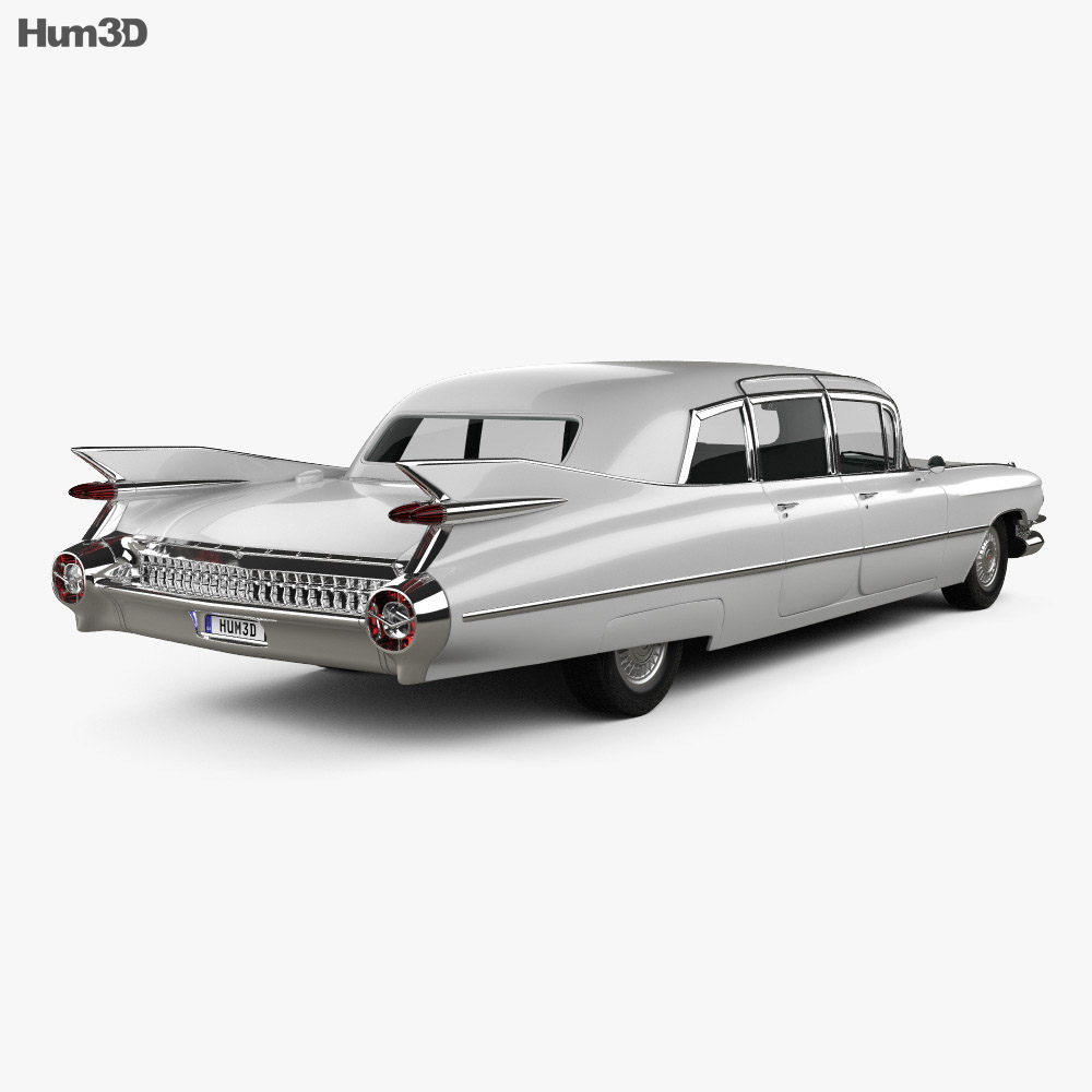 Cadillac Fleetwood 75 セダン 1959 3Dモデル 後ろ姿
