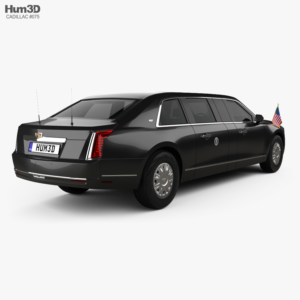 Cadillac US Presidential State Car 2022 3d model back view