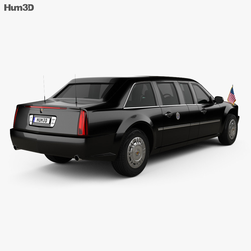 Cadillac US Presidential State Car with HQ interior 2020 3d model back view