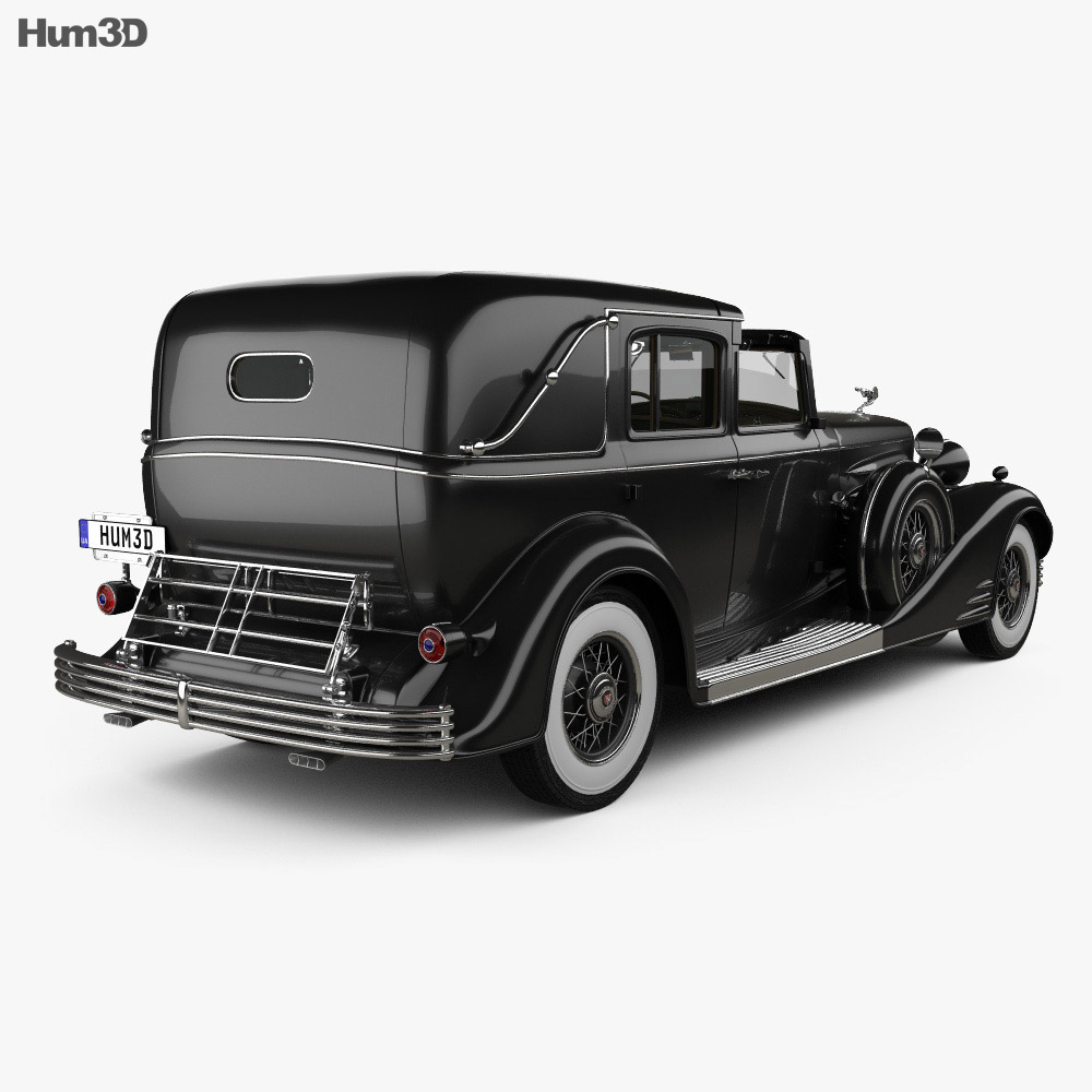 Cadillac V-16 town car 1933 3D模型 后视图