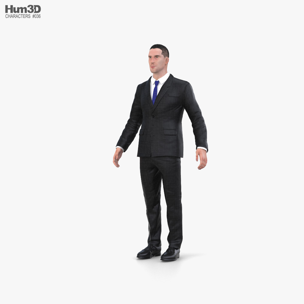 정장을 입은 남자 3D 모델 