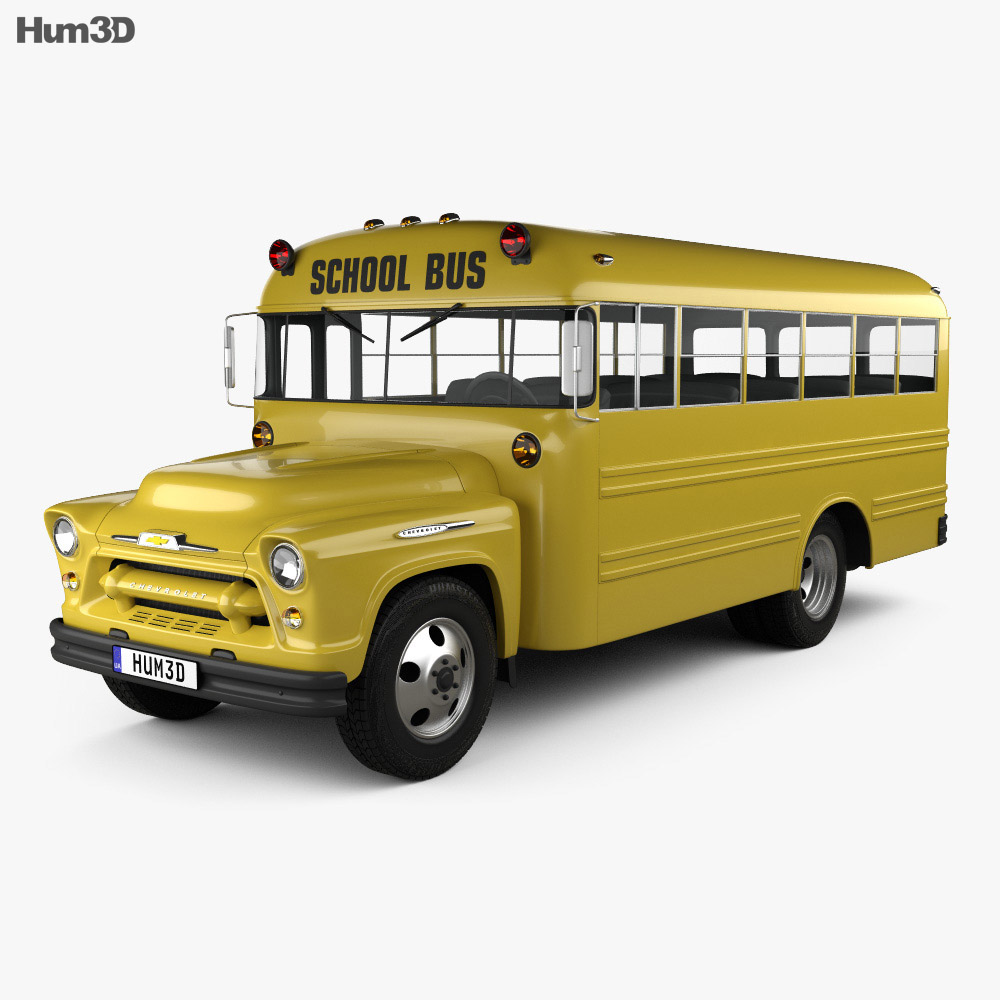 Chevrolet 4500 Шкільний автобус 1956 3D модель