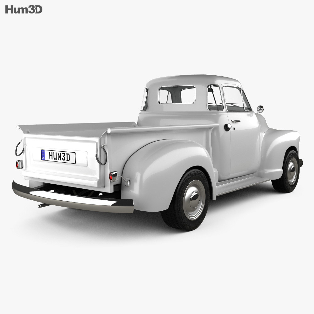 Chevrolet Advance Design Pickup 1951 3D 모델  back view