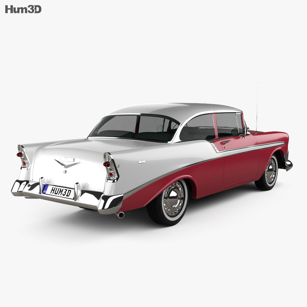 Chevrolet Bel Air hardtop 1956 3D-Modell Rückansicht