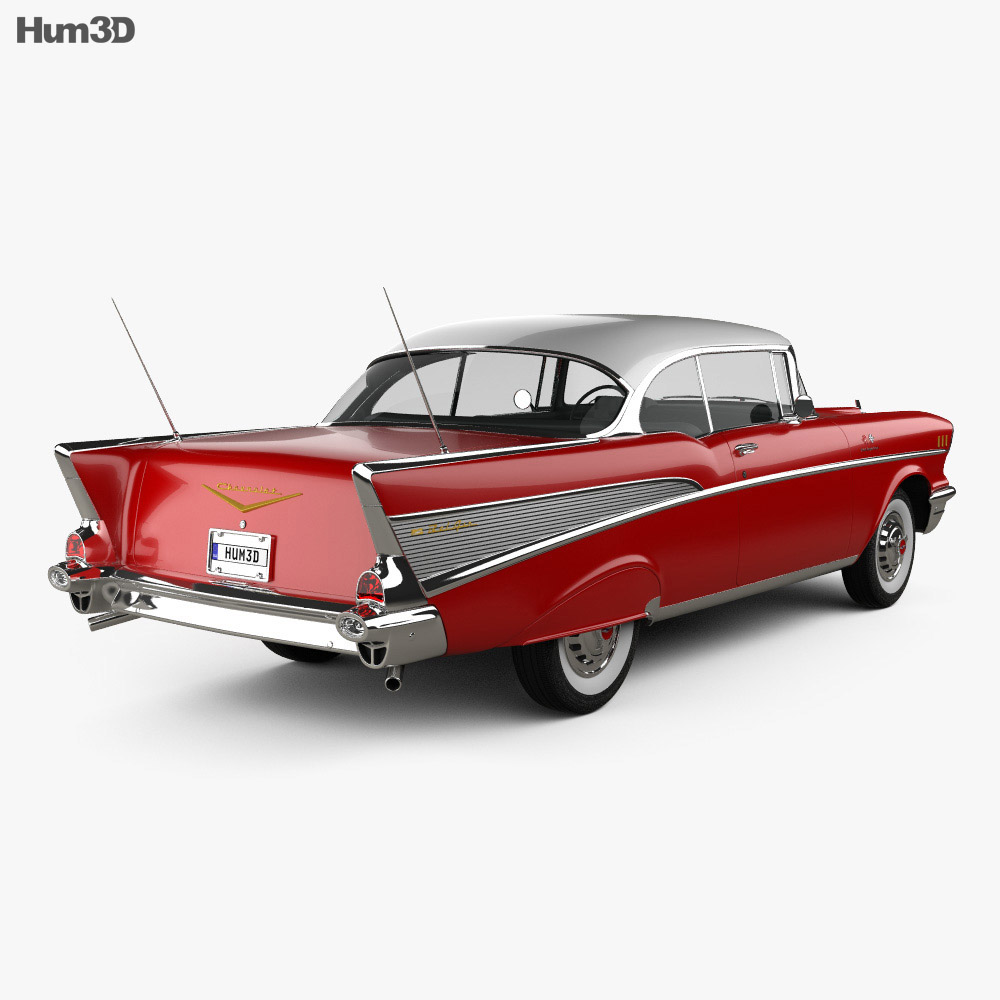 Chevrolet Bel Air Sport Coupe 1957 Modelo 3D vista trasera