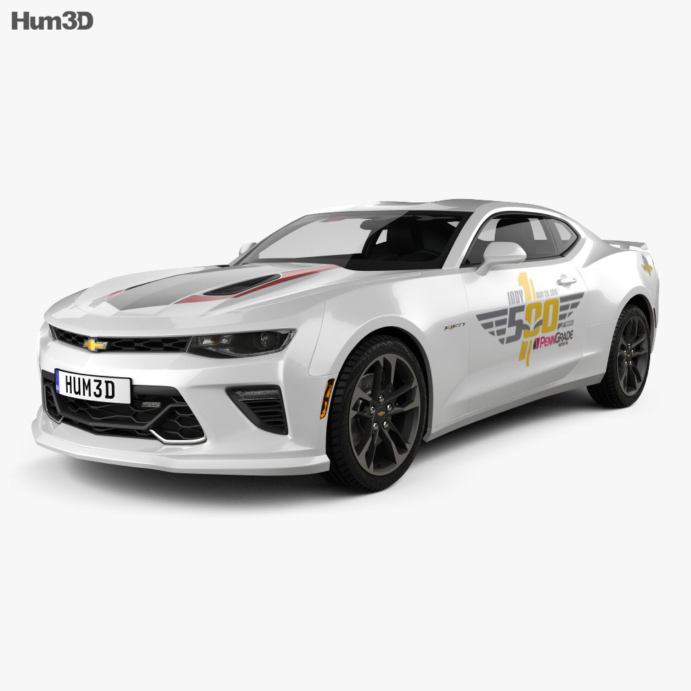 Chevrolet Camaro SS Indy 500 Pace Car mit Innenraum 2016 3D-Modell