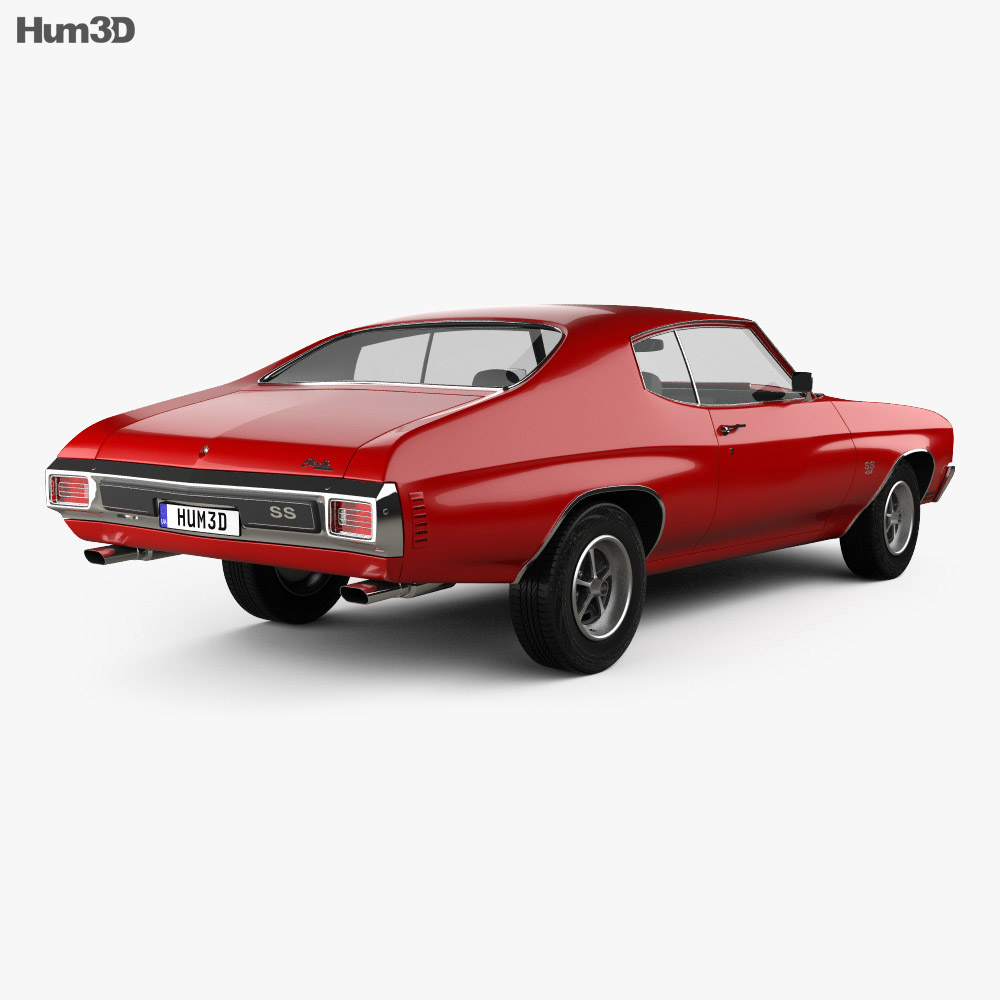 Chevrolet Chevelle SS 396 hardtop coupe 1970 3d model back view