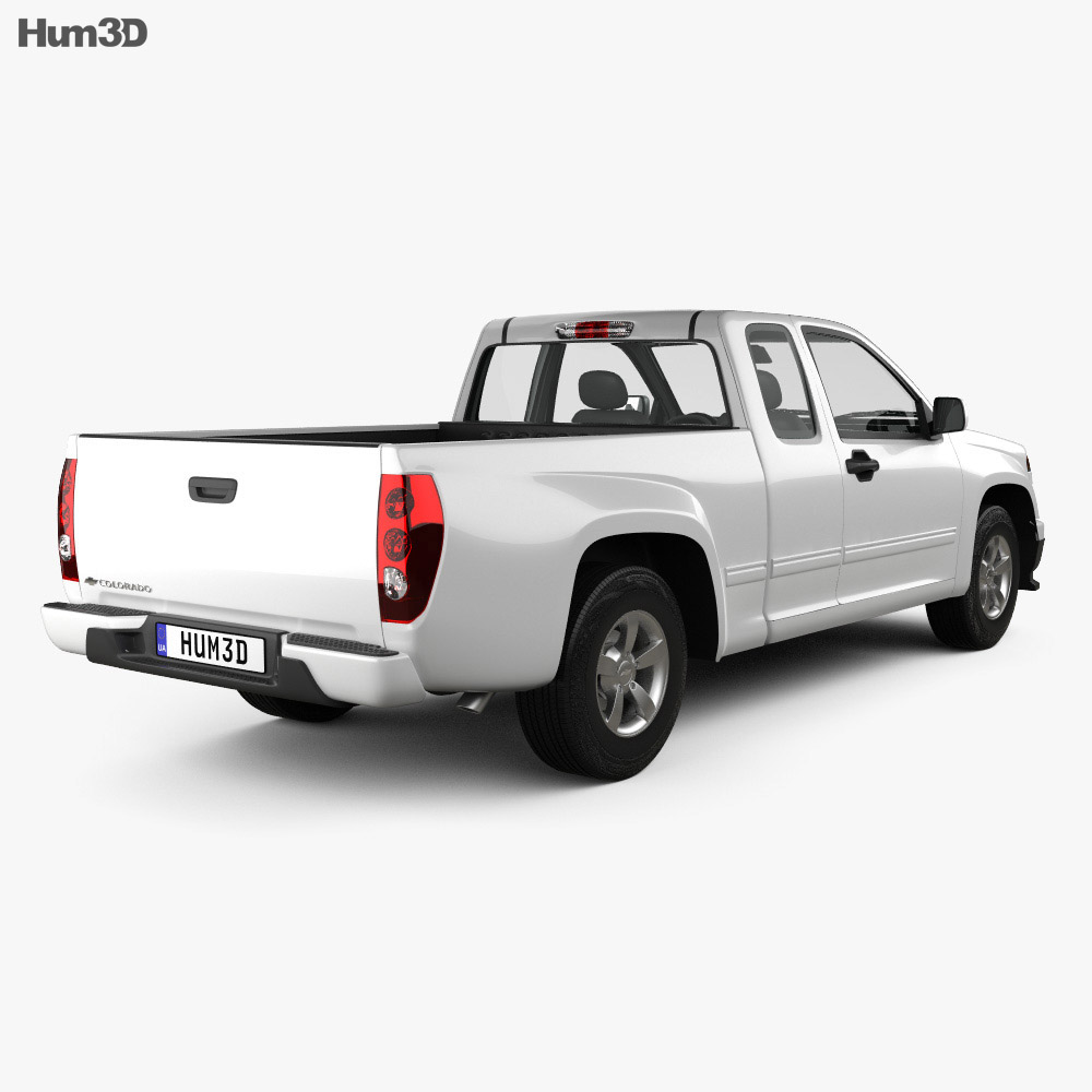 Chevrolet Colorado Extended Cab 2014 3d model back view