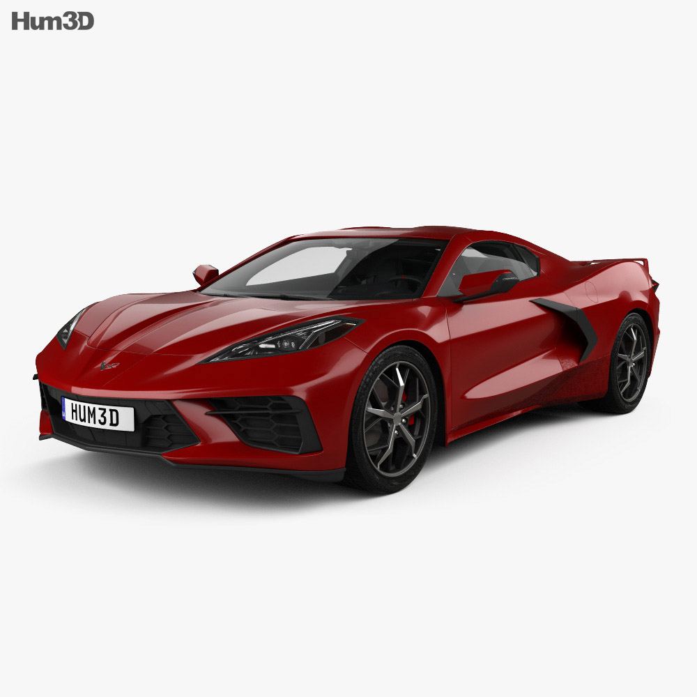 Chevrolet Corvette Stingray with HQ interior and engine 2022 3d model