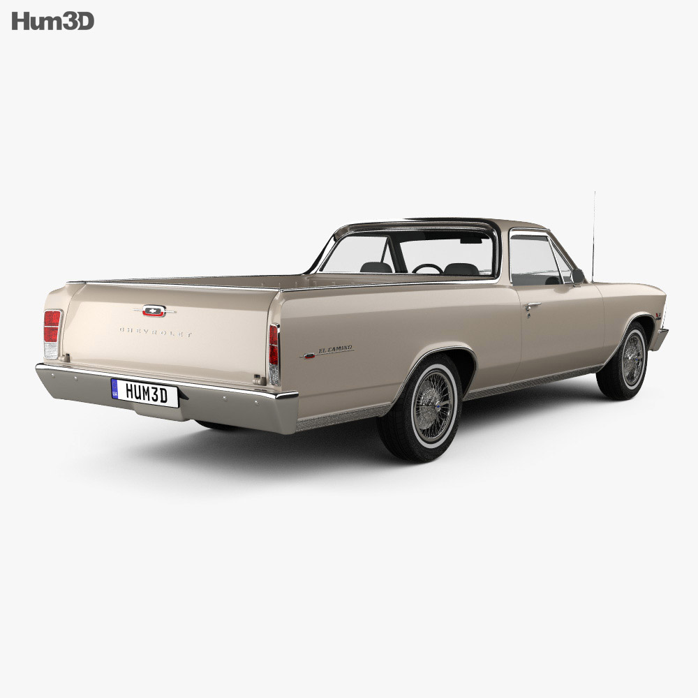 Chevrolet El Camino Custom 1966 3D-Modell Rückansicht