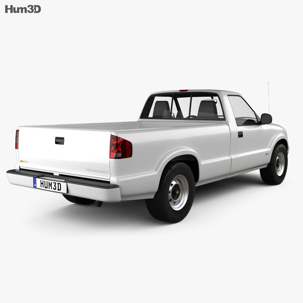 Chevrolet S10 Single Cab Long bed 2005 3D 모델  back view