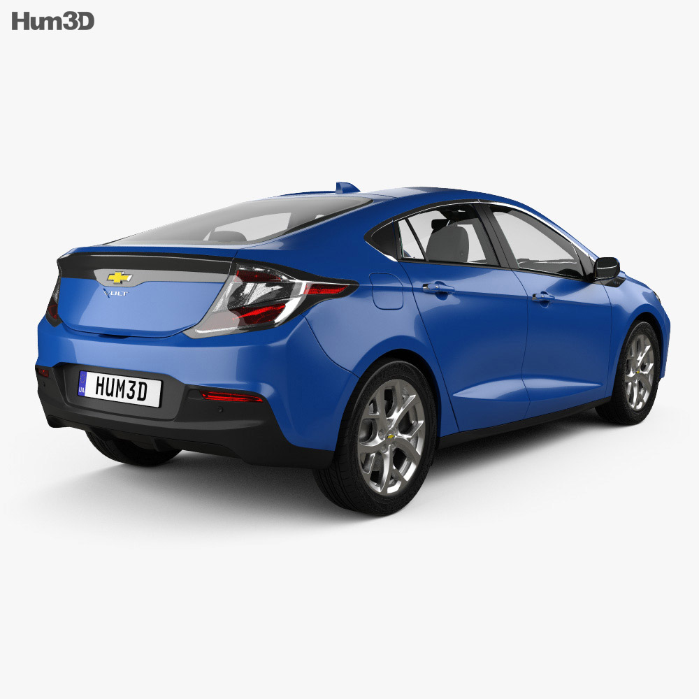 Chevrolet Volt with HQ interior 2018 3d model back view