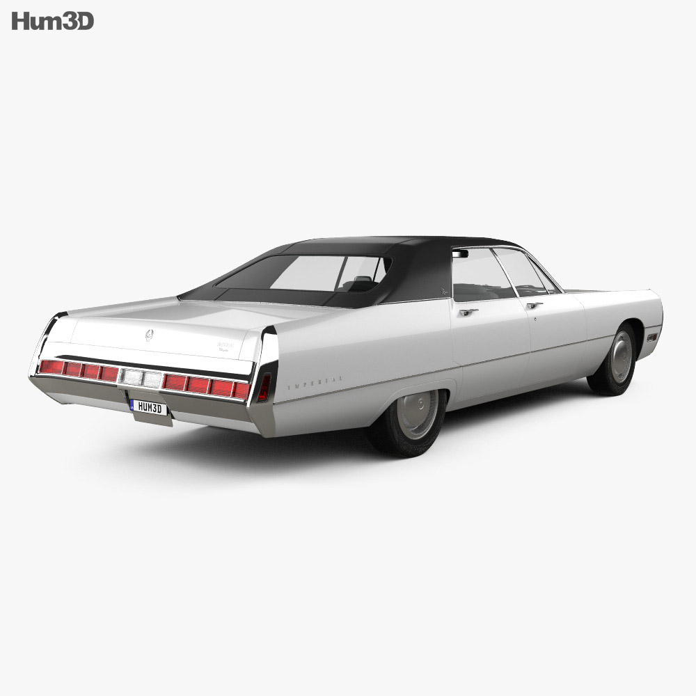 Chrysler Imperial LeBaron 4 porte Hard-top 1971 Modello 3D vista posteriore