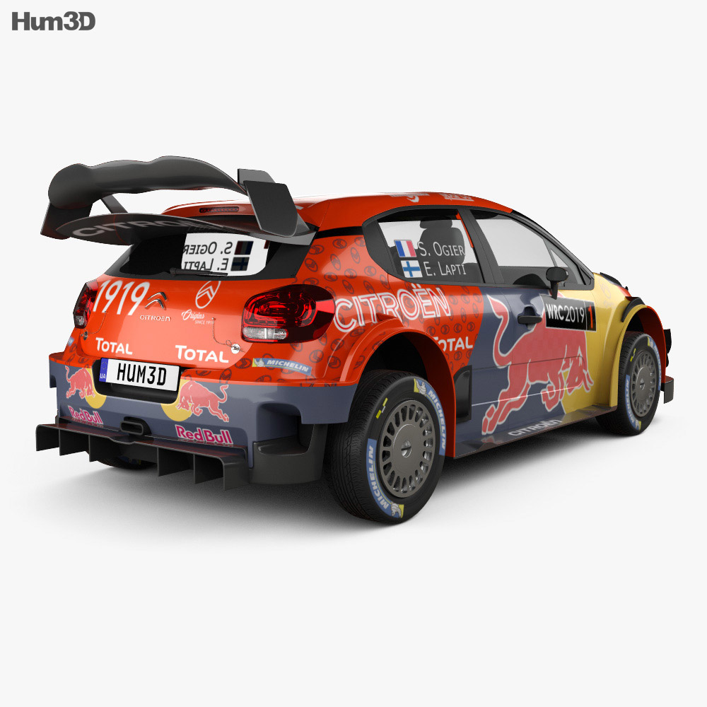 Citroen C3 WRC 2022 3Dモデル 後ろ姿