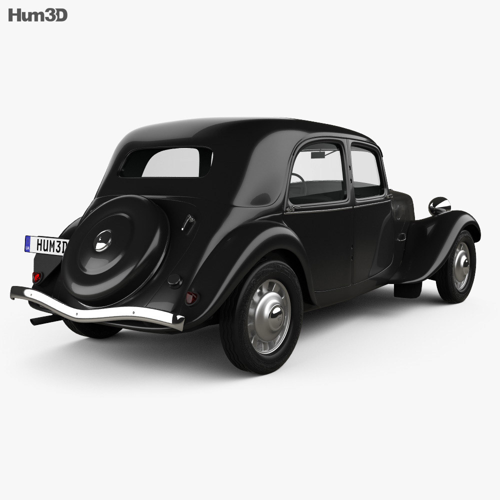 Citroen Traction Avant 1934 3D模型 后视图