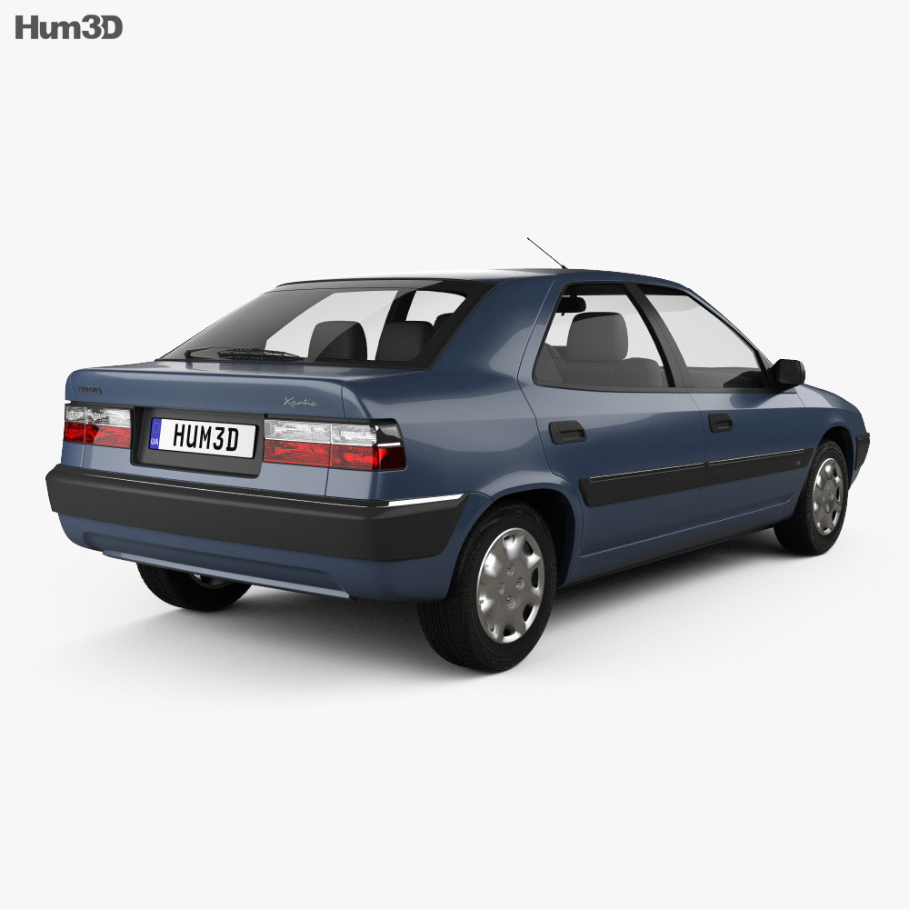 Citroen Xantia 掀背车 1994 3D模型 后视图
