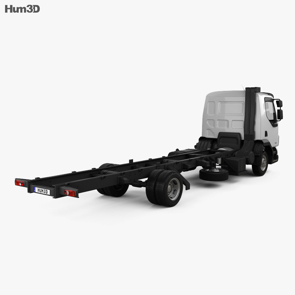 DAF LF Chassis Truck 2014 3d model back view