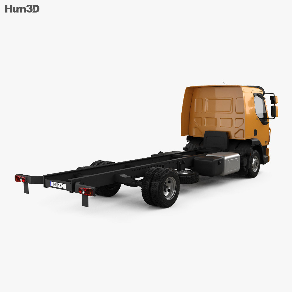 DAF LF Chassis Truck 2016 3d model back view