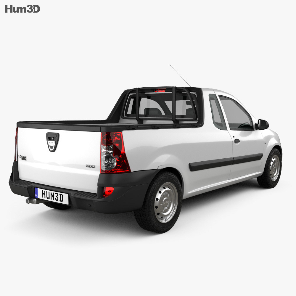 Dacia Logan Pickup 2013 3D 모델  back view