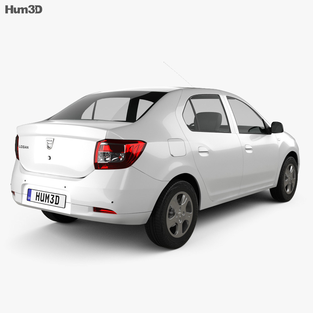 Dacia Logan II 轿车 2013 3D模型 后视图