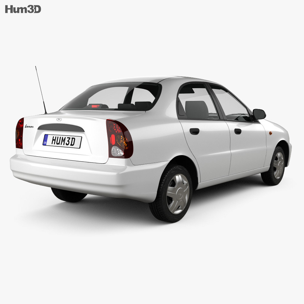 Daewoo Lanos 2014 3D-Modell Rückansicht