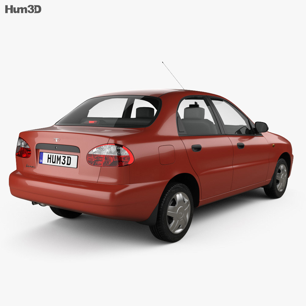 Daewoo Lanos (T100) 2000 3D 모델  back view