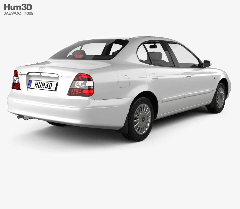 Daewoo Leganza (V100) 2002 3D-Modell Rückansicht